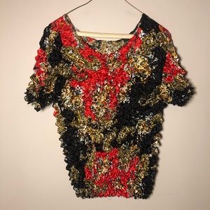 Vintage Paisley Popcorn Top
